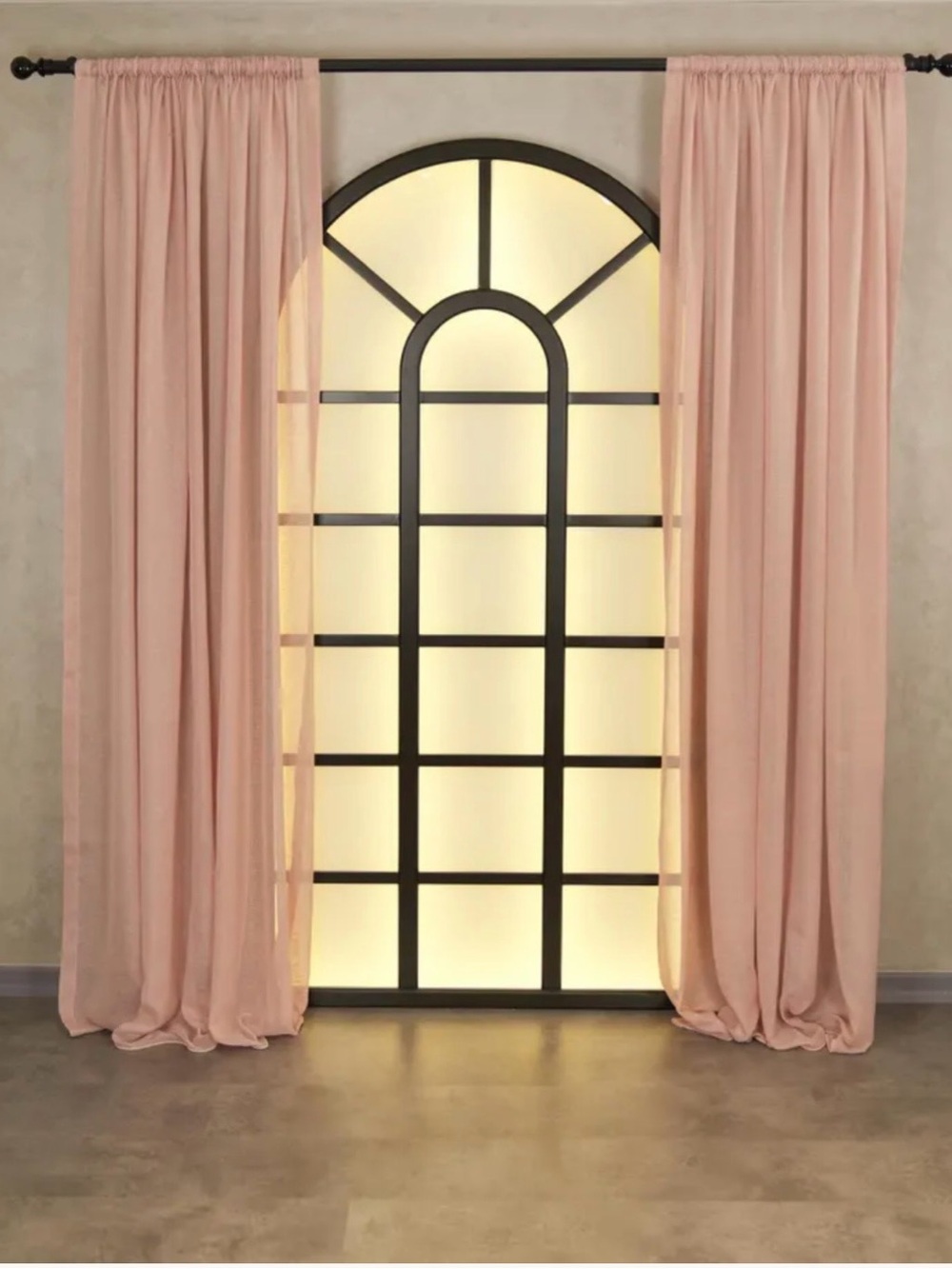 Set of 42”x92” Pinch Pleat Sheer Curtains in Pink